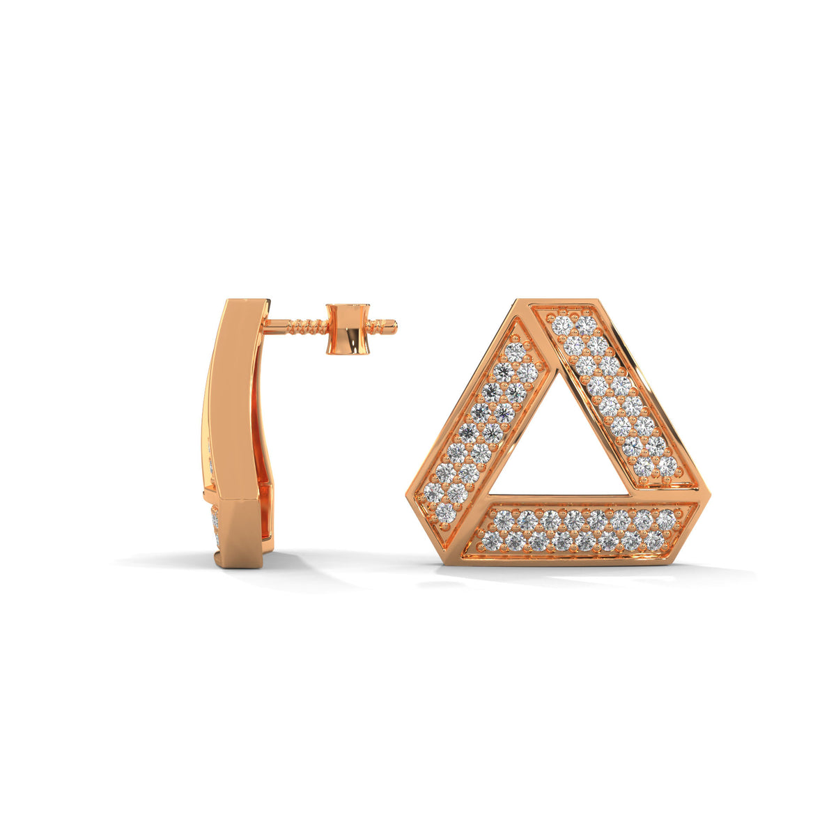 Penrose Illusion Diamond Stud Earrings