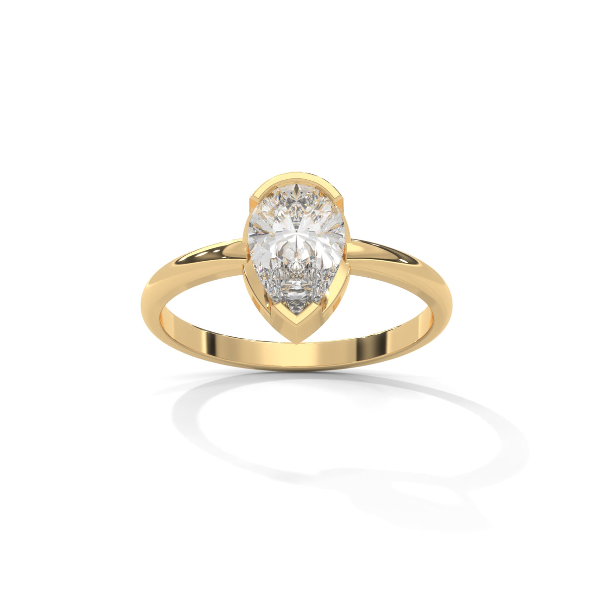 Teardrop Bezel Solitaire Ring