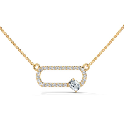 Oval Lock Solitaire Pendant — IGI Certified Diamond Jewellery | My Carat India