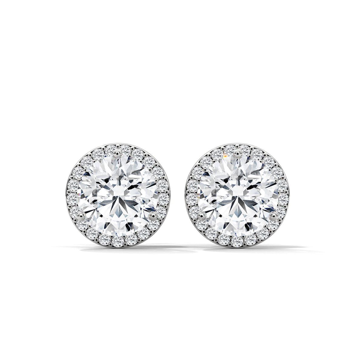 Radiant Halo Solitaire Earrings