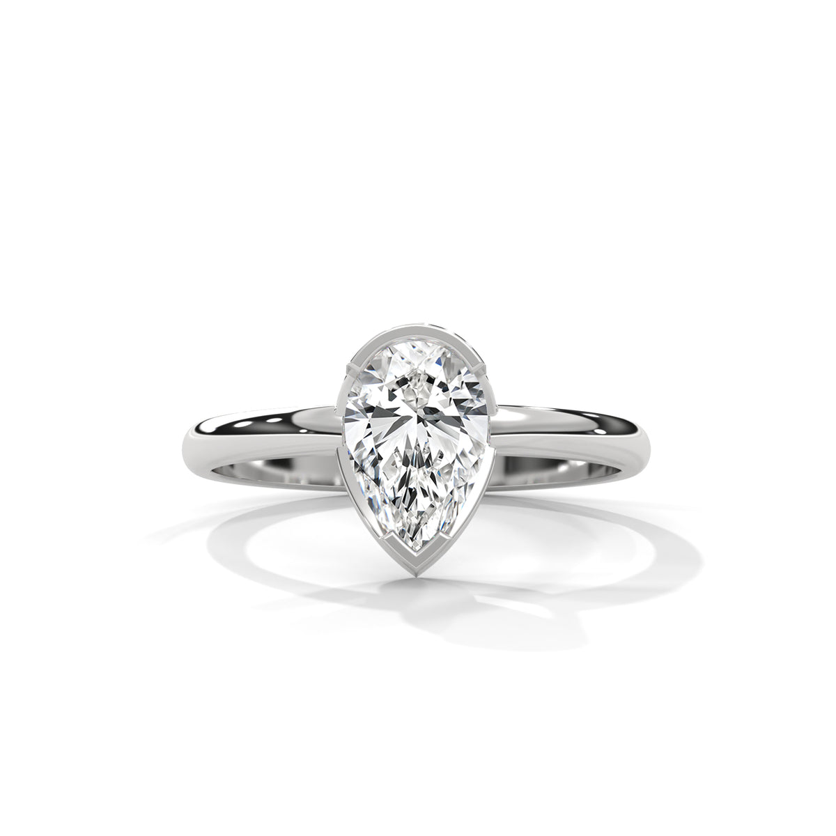 Teardrop Bezel Solitaire Ring