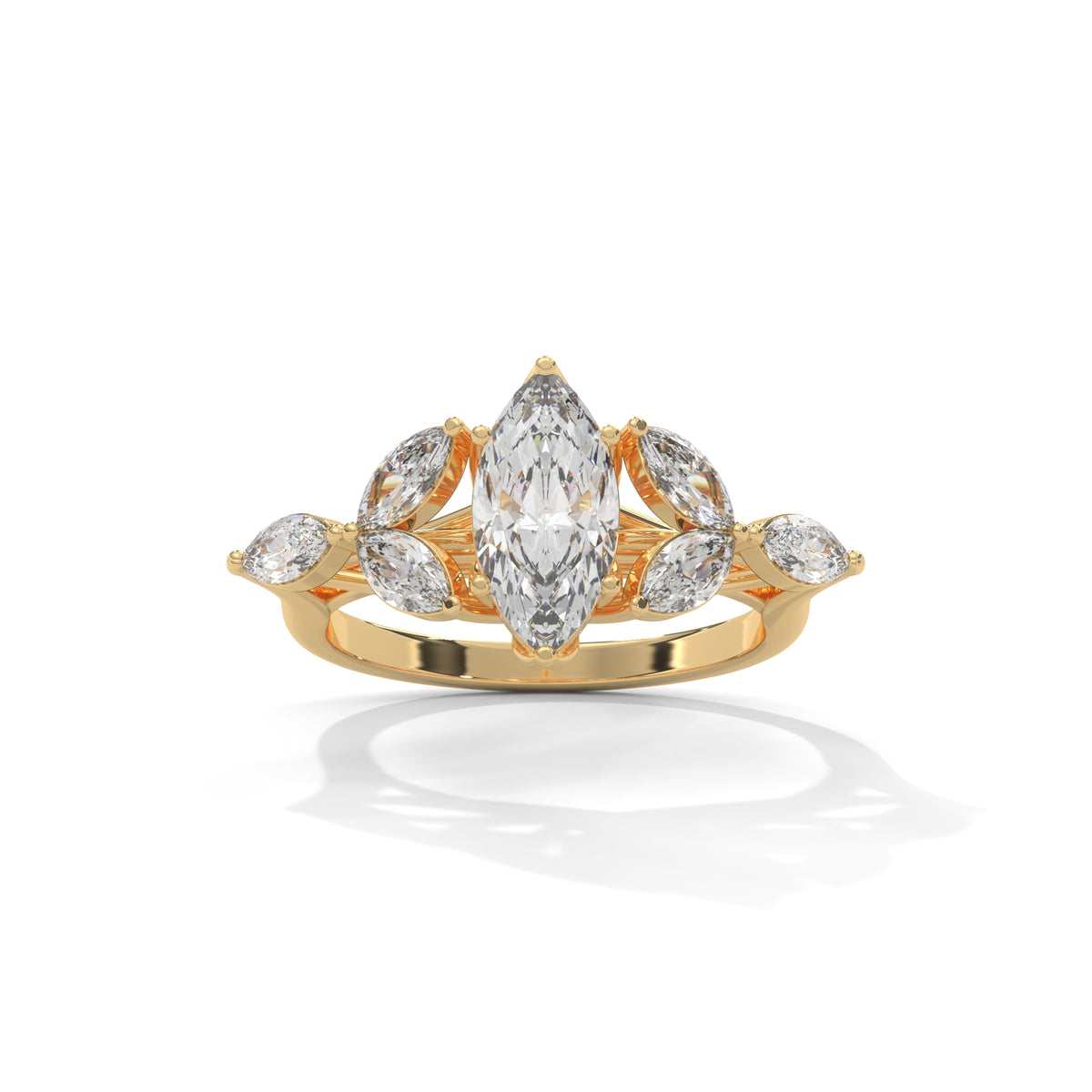 Marquise Bloom Cluster Ring