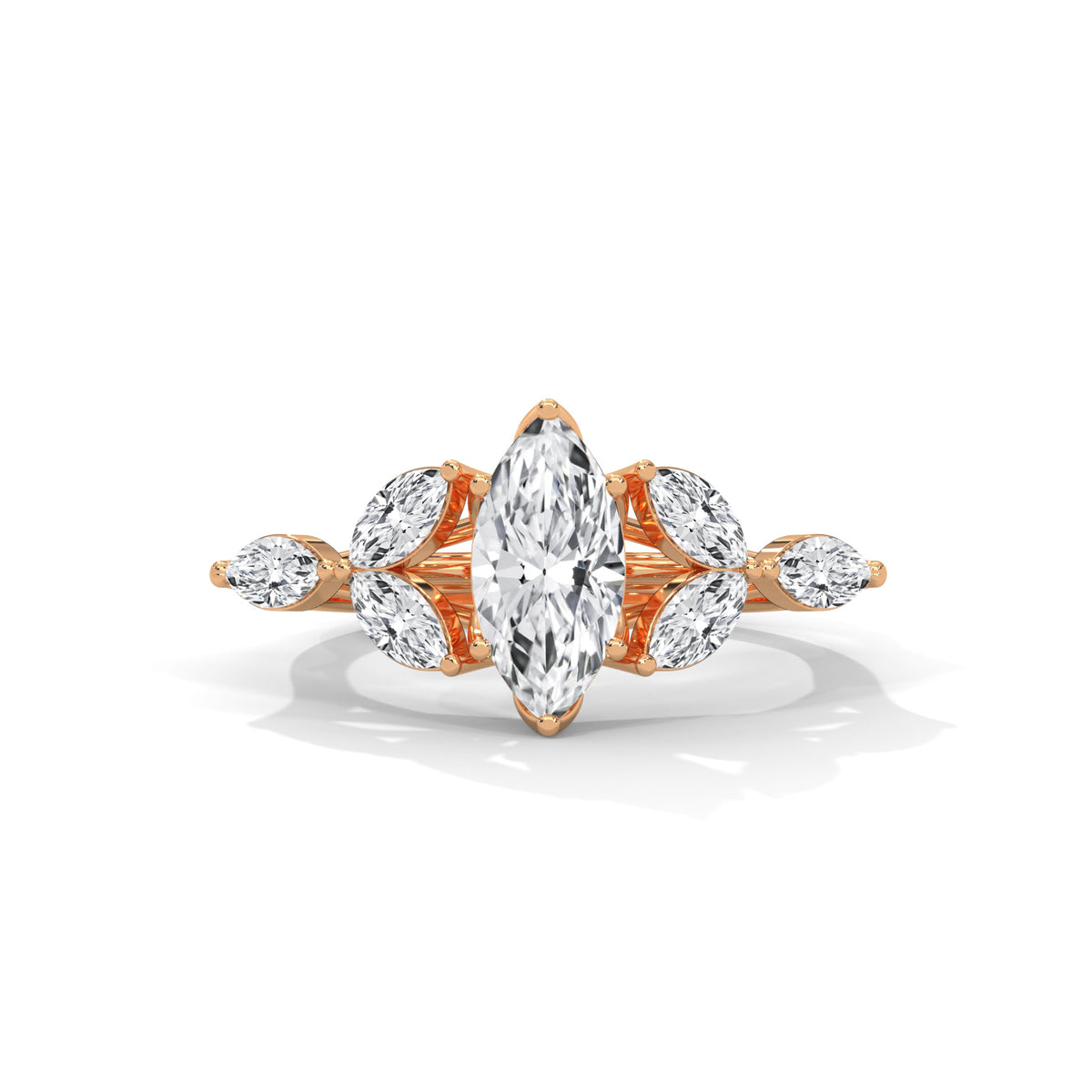 Marquise Bloom Cluster Ring