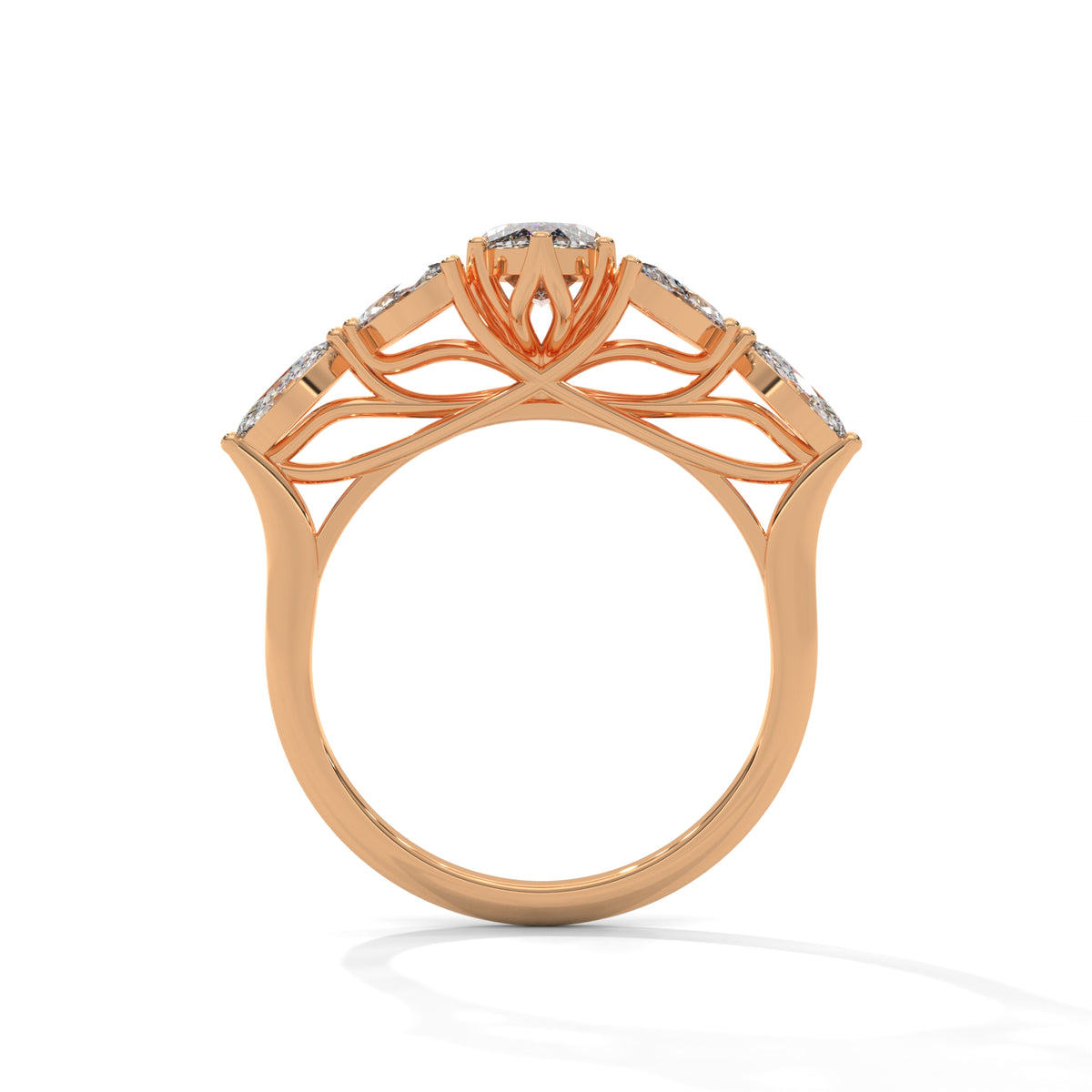 Marquise Bloom Cluster Ring