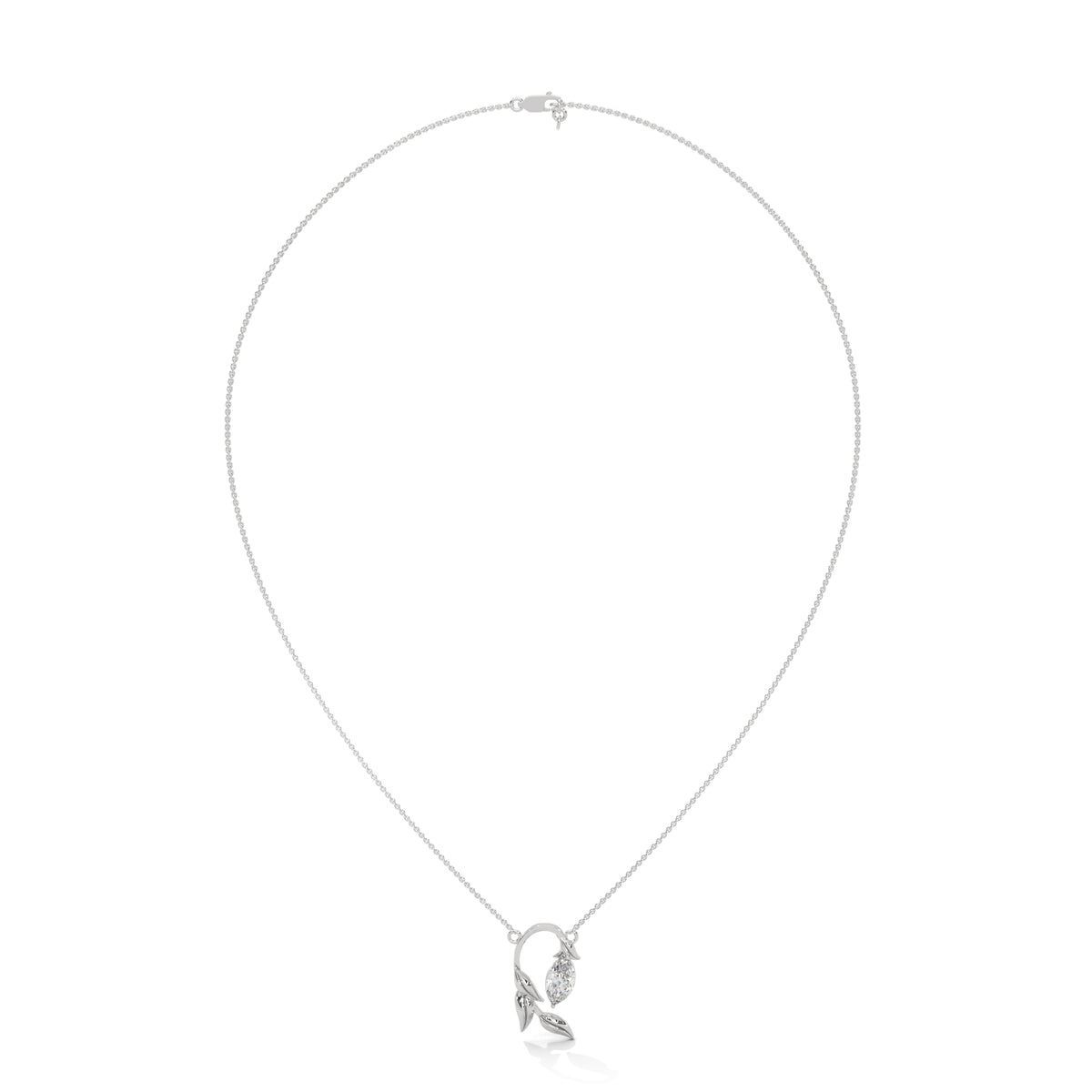 Whispering Leaves Solitaire Pendant