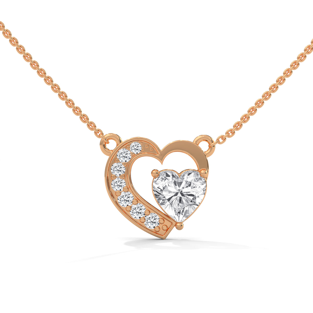 Entwined Hearts Diamond Pendant