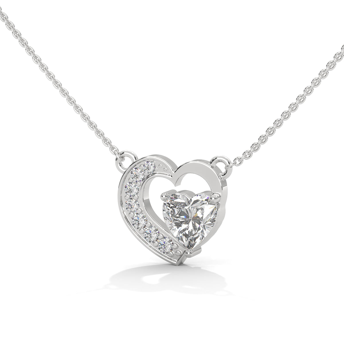 Entwined Hearts Diamond Pendant