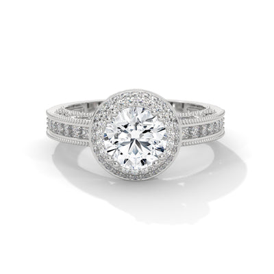 Vintage Bloom Halo Ring — IGI Certified Diamond Jewellery | My Carat India