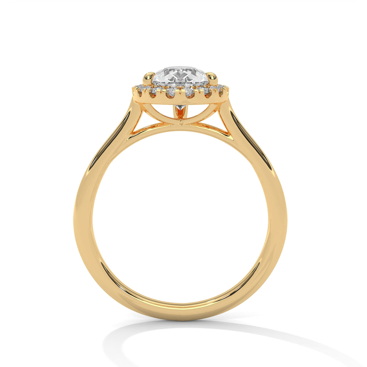 Teardrop Halo Solitaire Ring