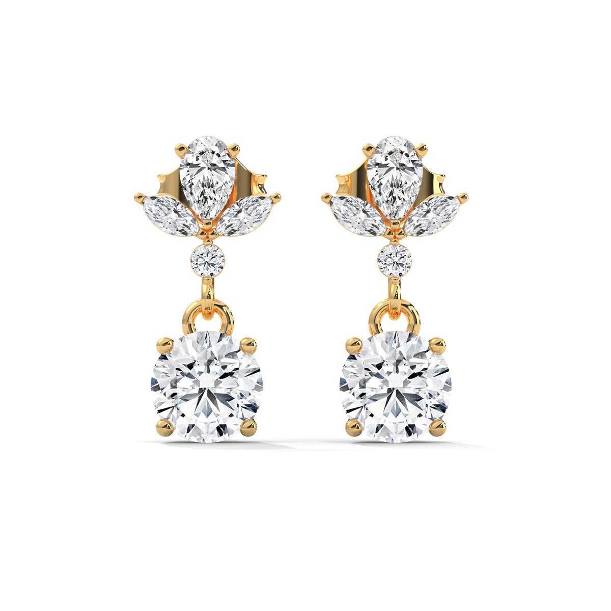 Floral Crown Drop Earrings