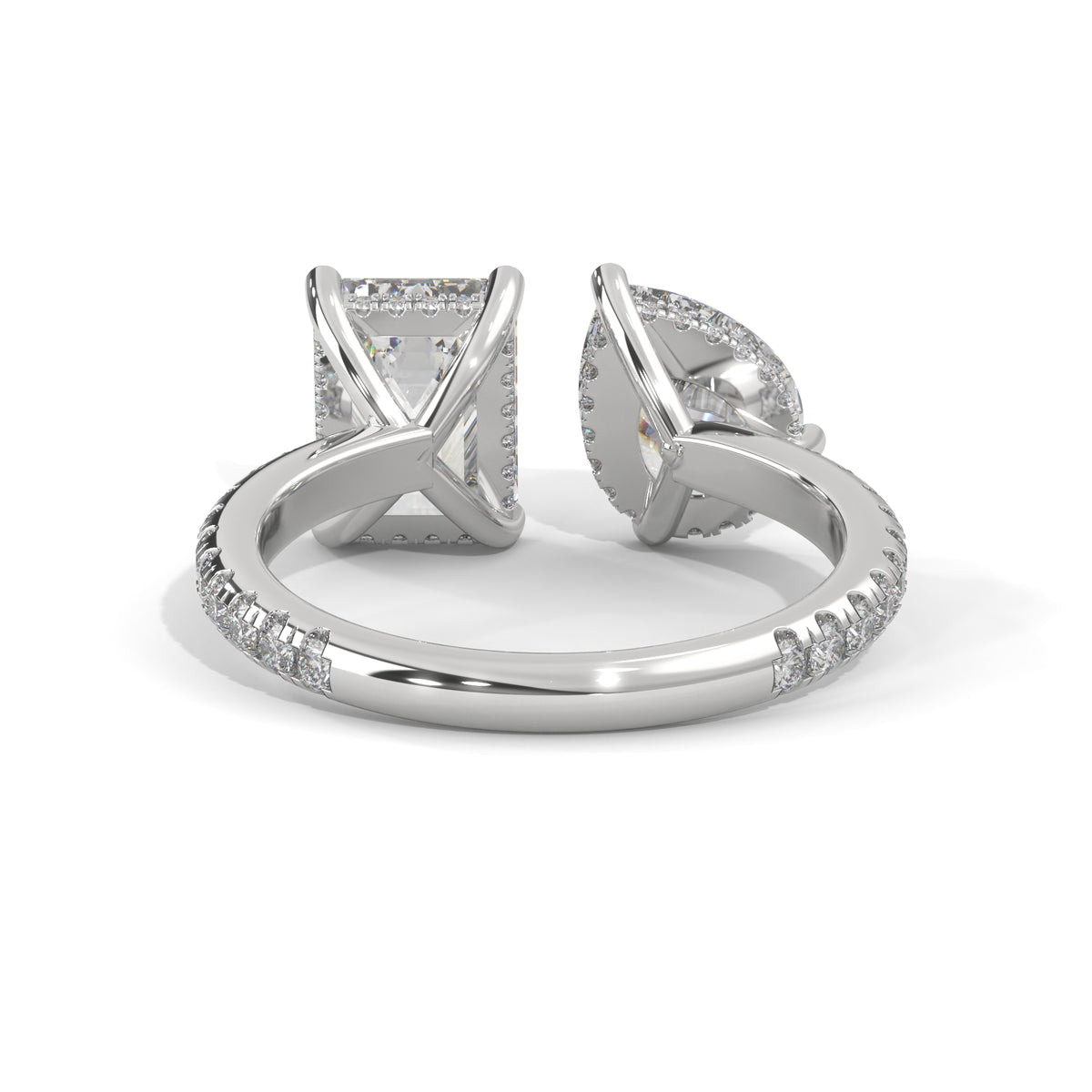 Toi et Moi Bypass Solitaire Ring