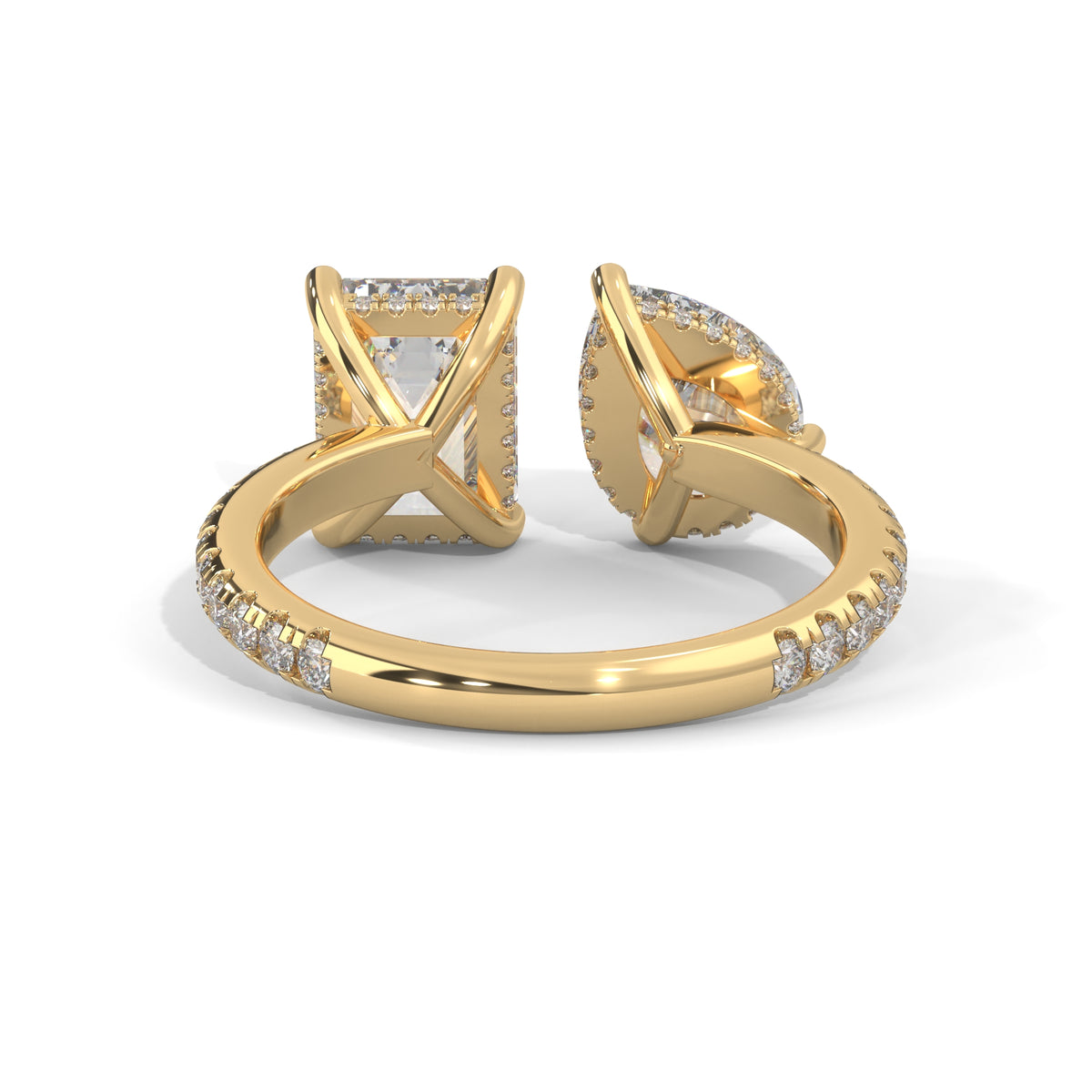 Toi et Moi Bypass Solitaire Ring