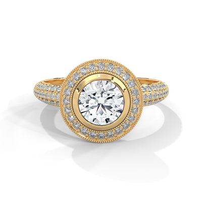 Celestial Bezel Halo Solitaire Ring — IGI Certified Diamond Jewellery | My Carat India