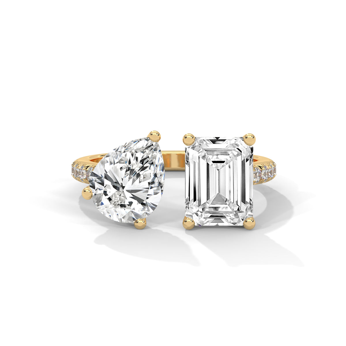 Toi et Moi Bypass Solitaire Ring
