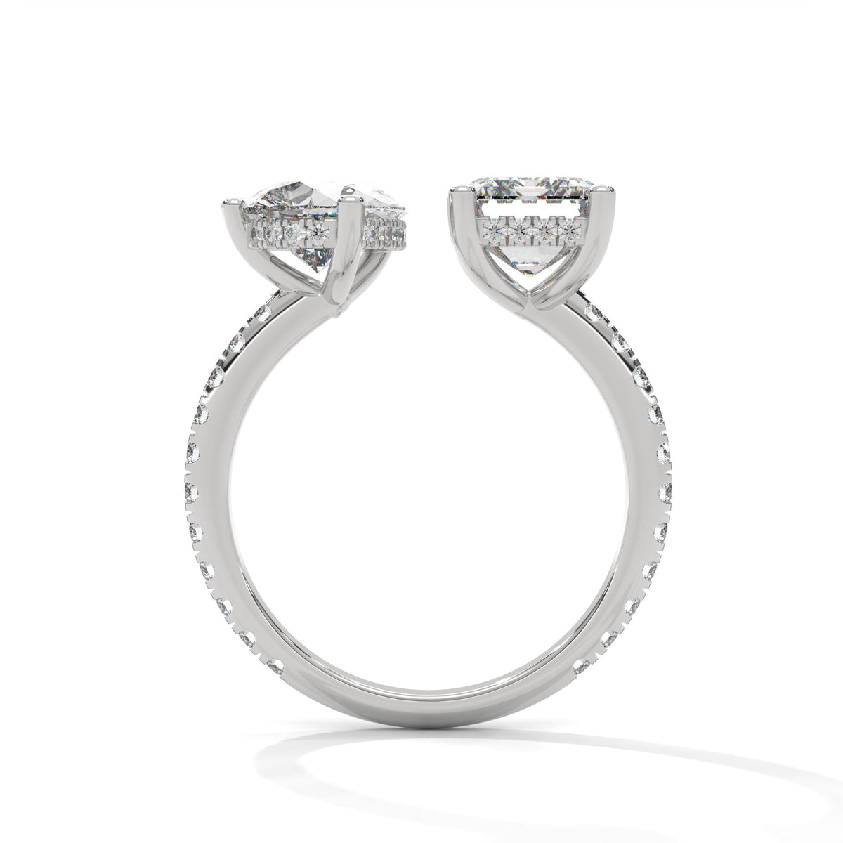 Toi et Moi Bypass Solitaire Ring