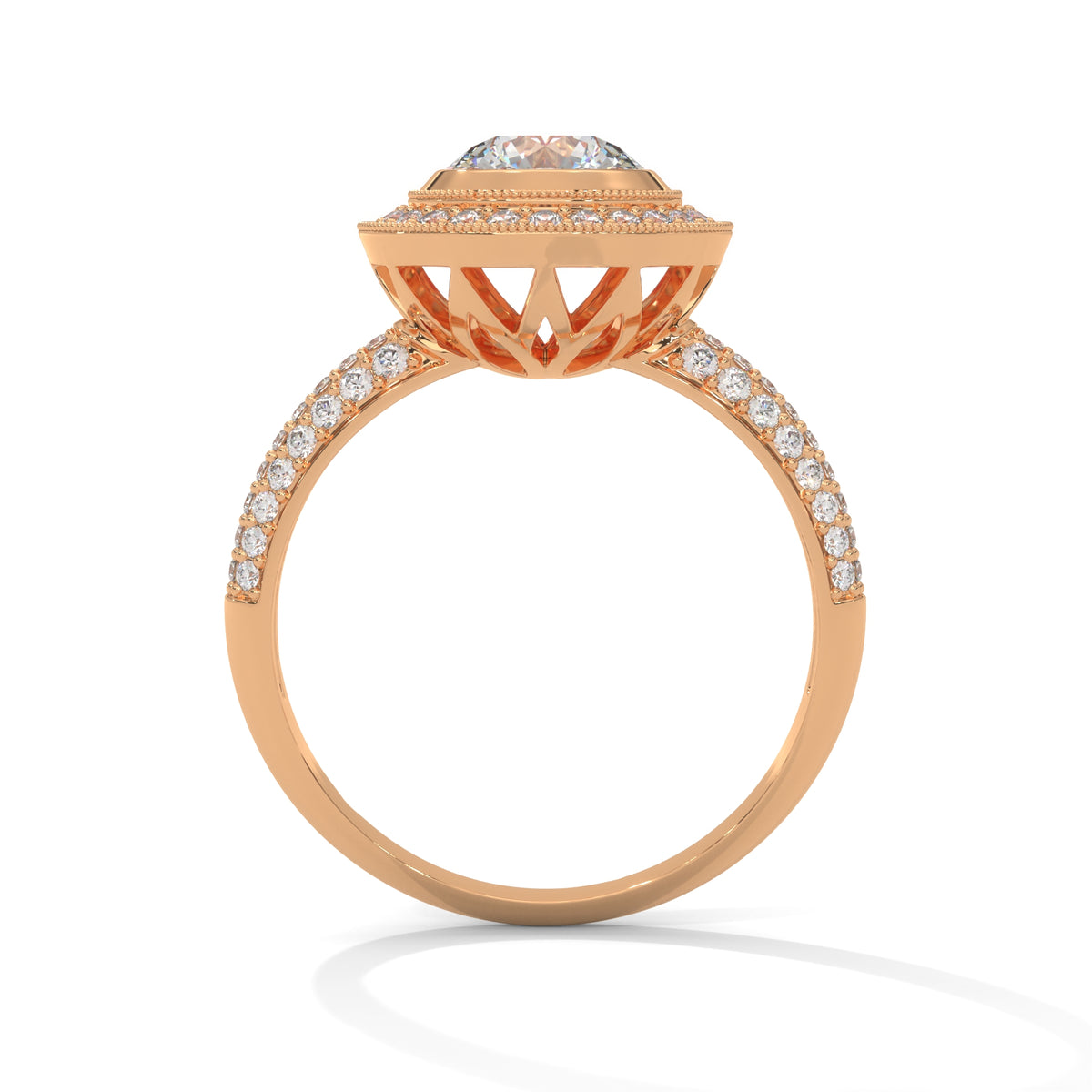 Celestial Bezel Halo Solitaire Ring