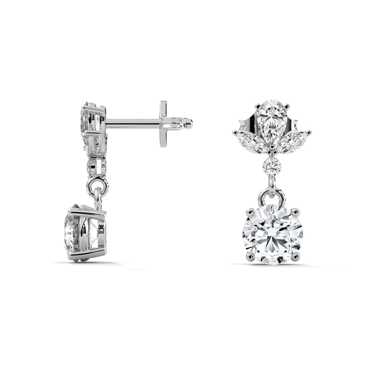 Floral Crown Drop Earrings