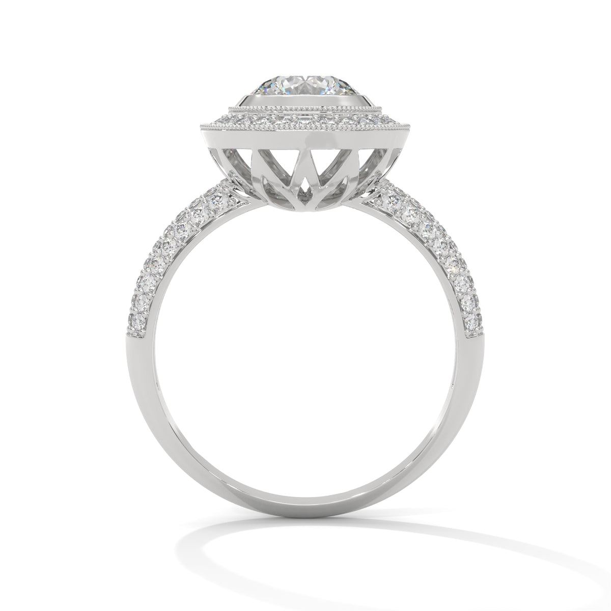 Celestial Bezel Halo Solitaire Ring