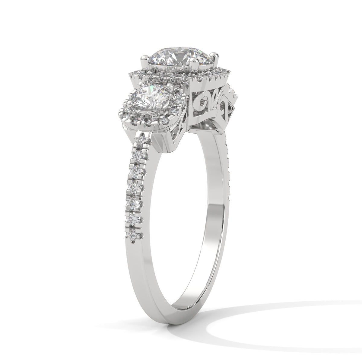 Trieste Cushion Halo Engagement Ring