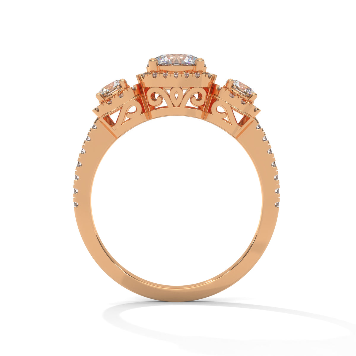 Trieste Cushion Halo Engagement Ring
