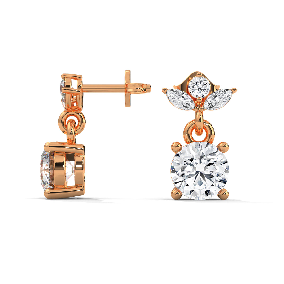 Crowned Bloom Drop Earrings