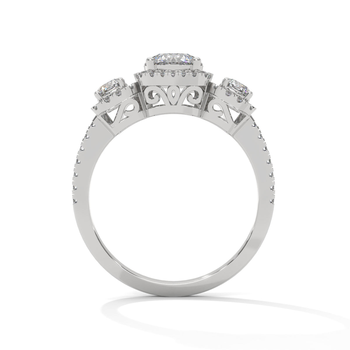 Trieste Cushion Halo Engagement Ring