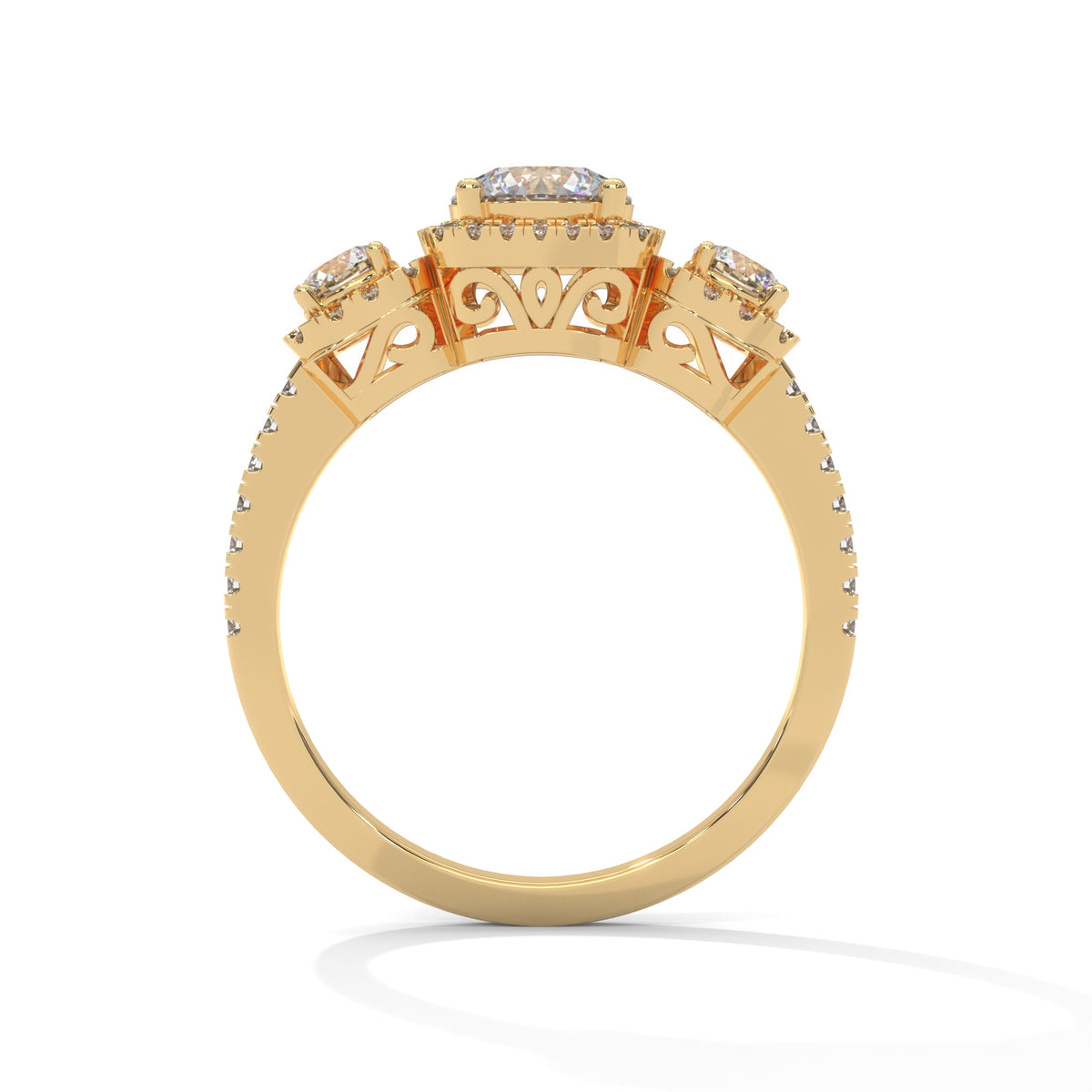 Trieste Cushion Halo Engagement Ring