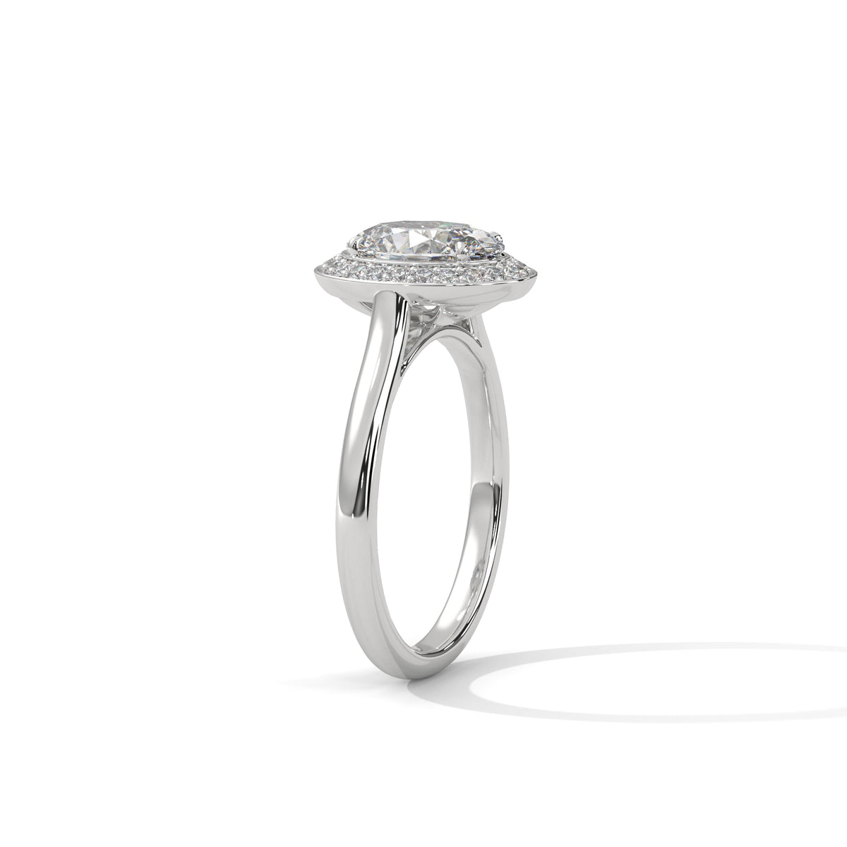 Oval Halo Solitaire Ring