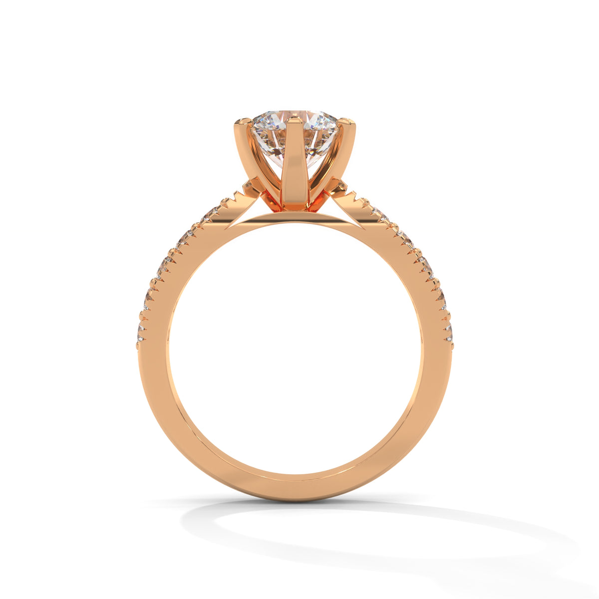 Milgrain Crown Solitaire Ring