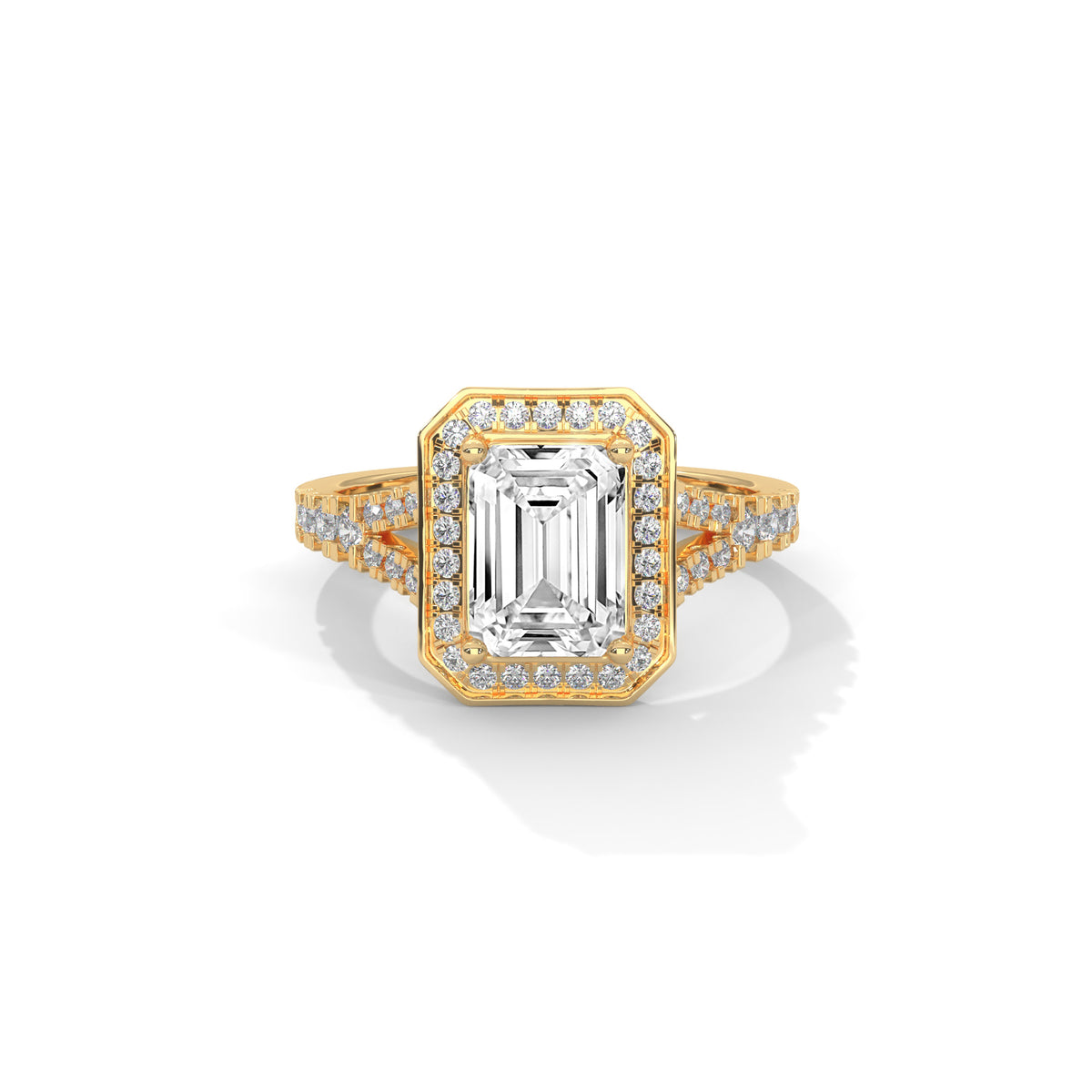 Octagon Empress Halo Ring