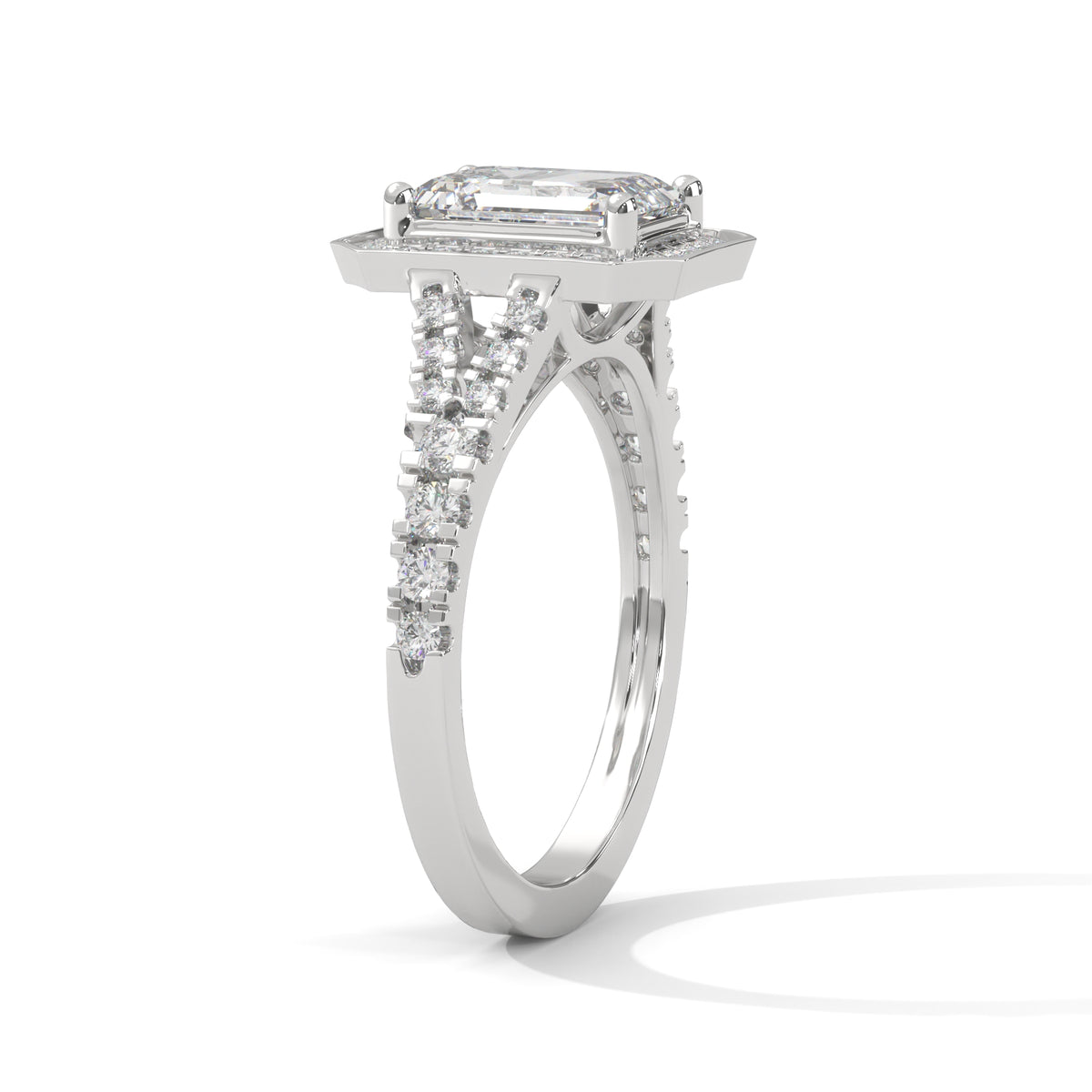 Octagon Empress Halo Ring