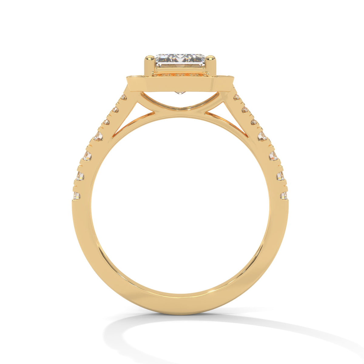 Octagon Empress Halo Ring