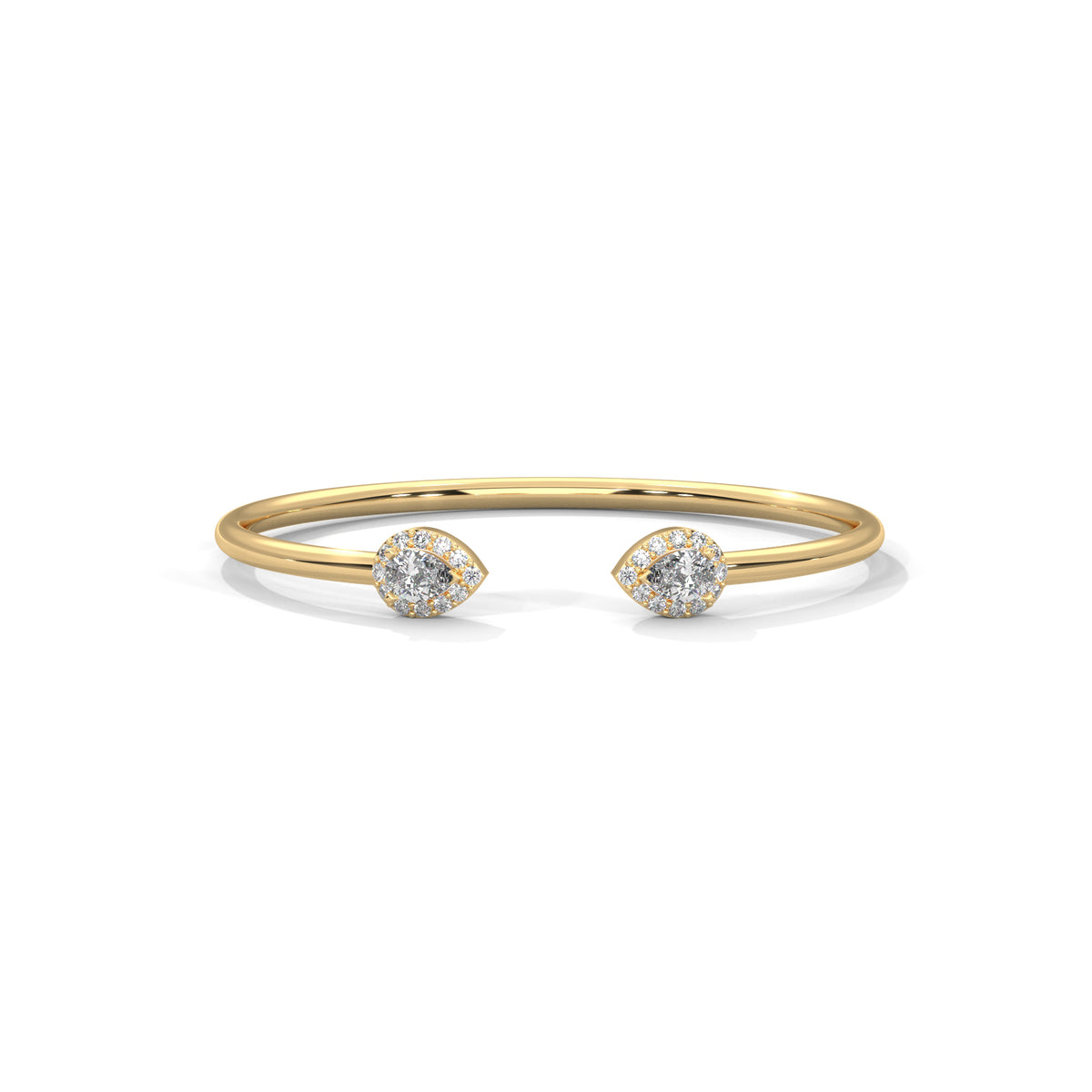 Twin Halo Open Bracelet