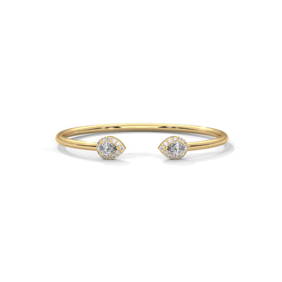Twin Halo Open Bracelet — IGI Certified Diamond Jewellery | My Carat India