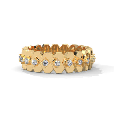Honeycomb Geo Eternity Ring — IGI Certified Diamond Jewellery | My Carat India