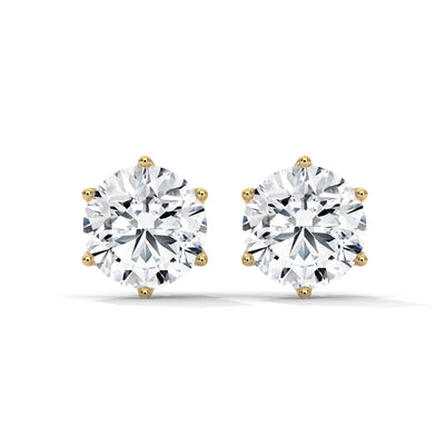 Crown Bloom Solitaire Earrings — IGI Certified Diamond Jewellery | My Carat India