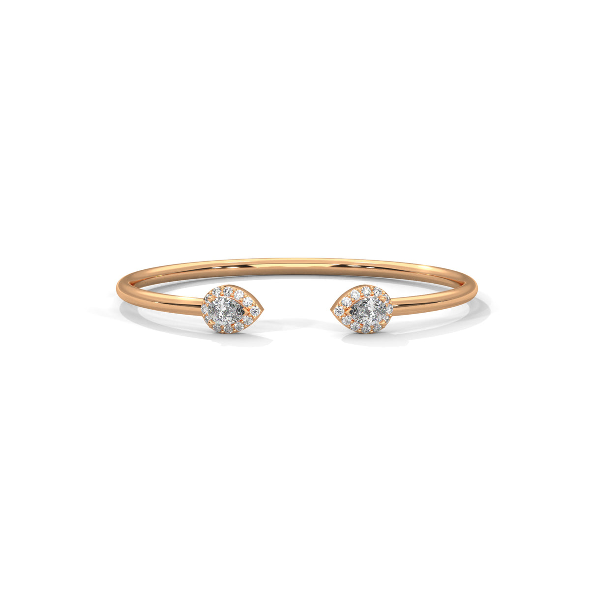 Twin Halo Open Bracelet