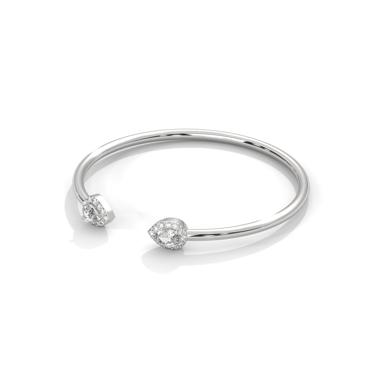 Twin Halo Open Bracelet