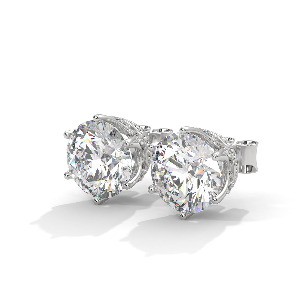 Crown Bloom Solitaire Earrings