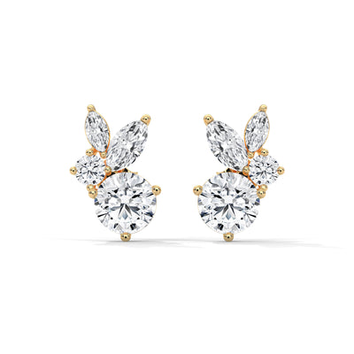 Blooming Marquise Cluster Earrings — IGI Certified Diamond Jewellery | My Carat India