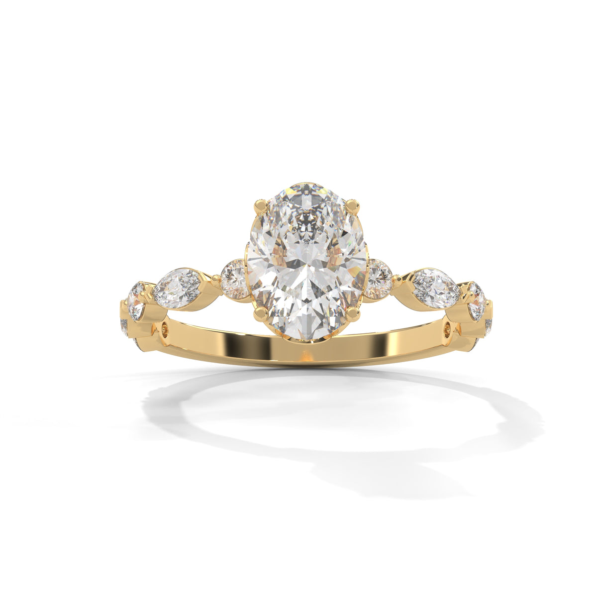 Wildflower Vine Solitaire Ring