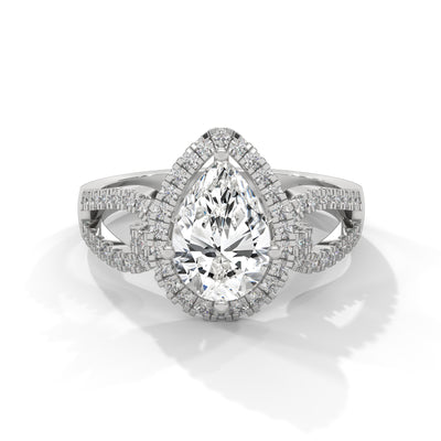 Celestial Teardrop Halo Solitaire Ring — IGI Certified Diamond Jewellery | My Carat India