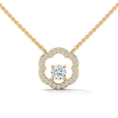 Bloom Halo Solitaire Pendant — IGI Certified Diamond Jewellery | My Carat India