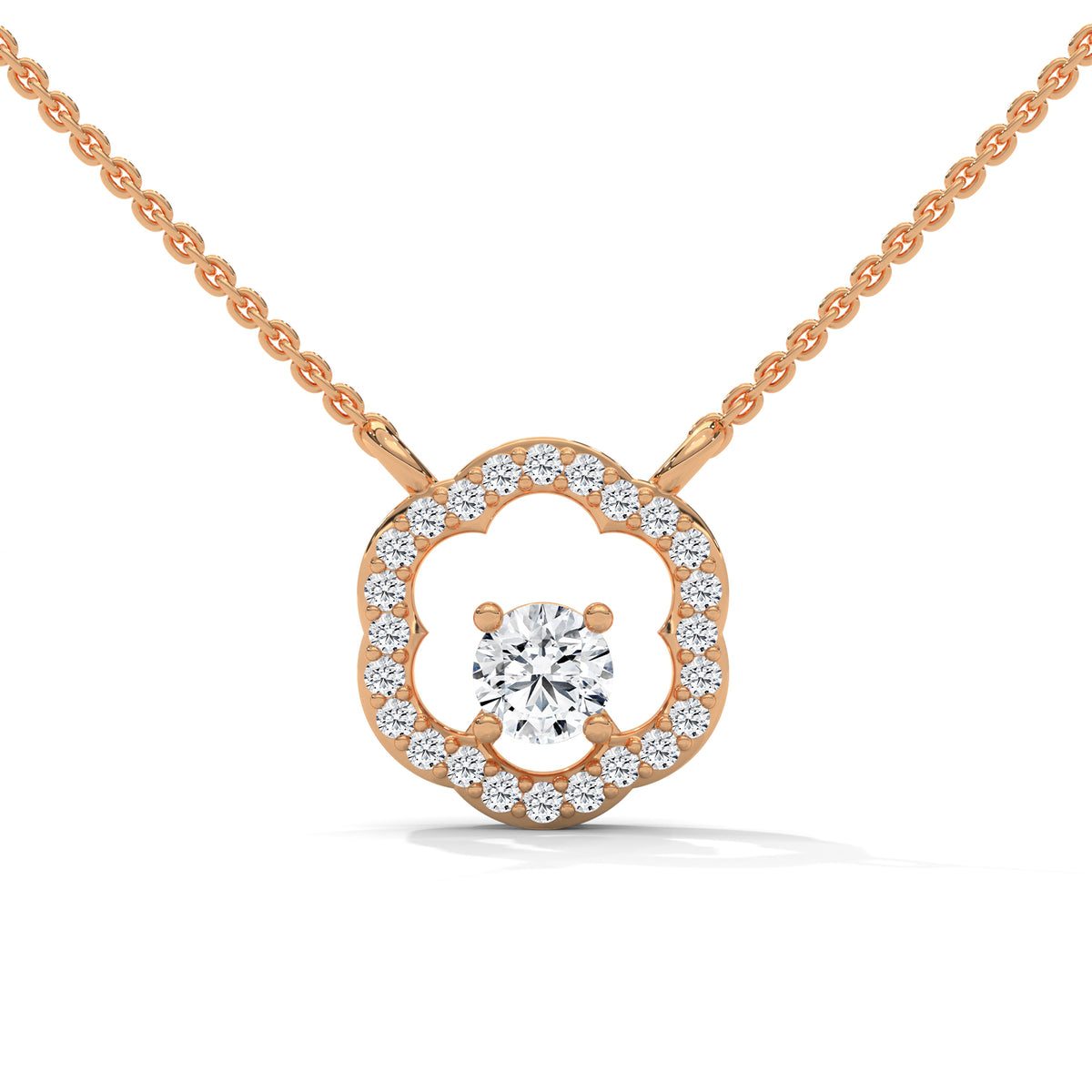 Bloom Halo Solitaire Pendant