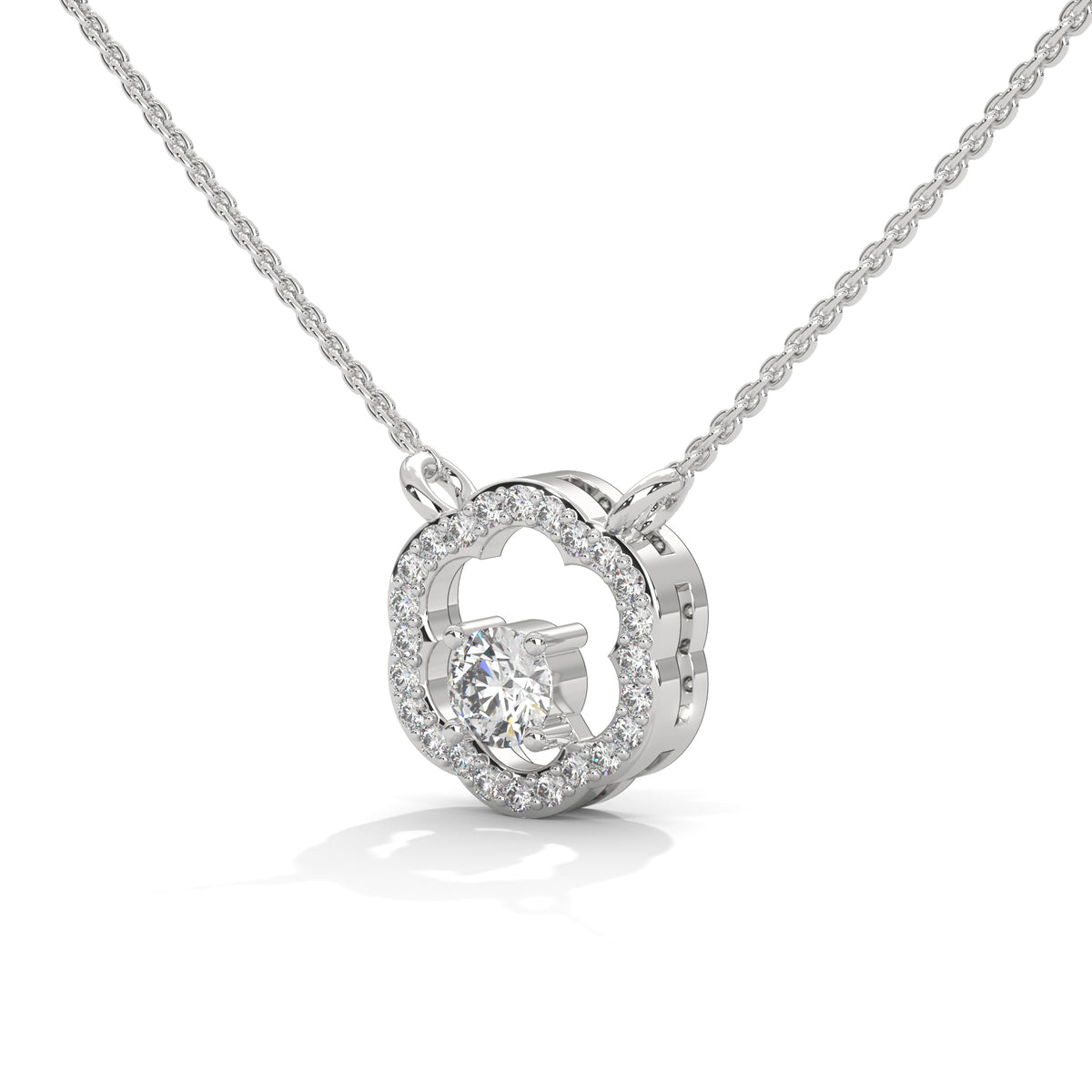 Bloom Halo Solitaire Pendant