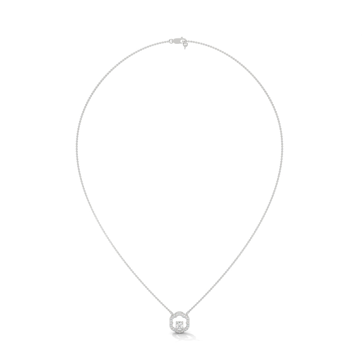 Bloom Halo Solitaire Pendant