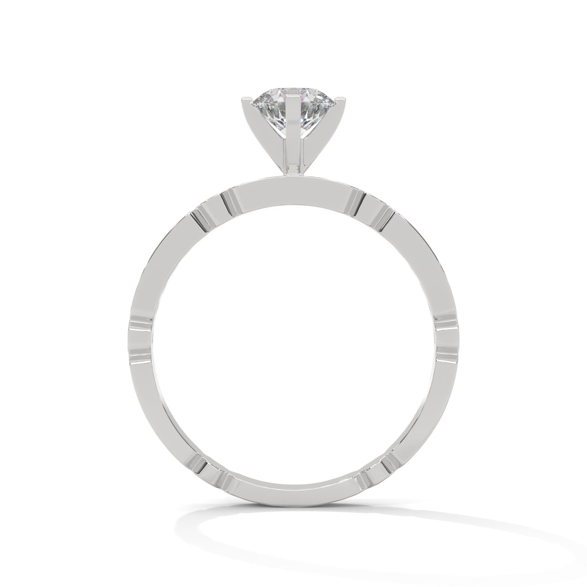 Sculpted Arc Solitaire Ring