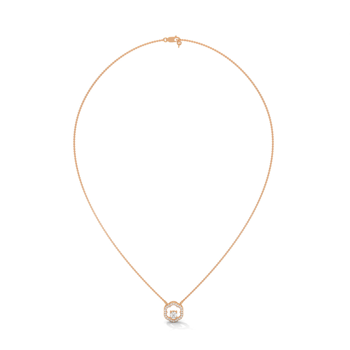 Bloom Halo Solitaire Pendant