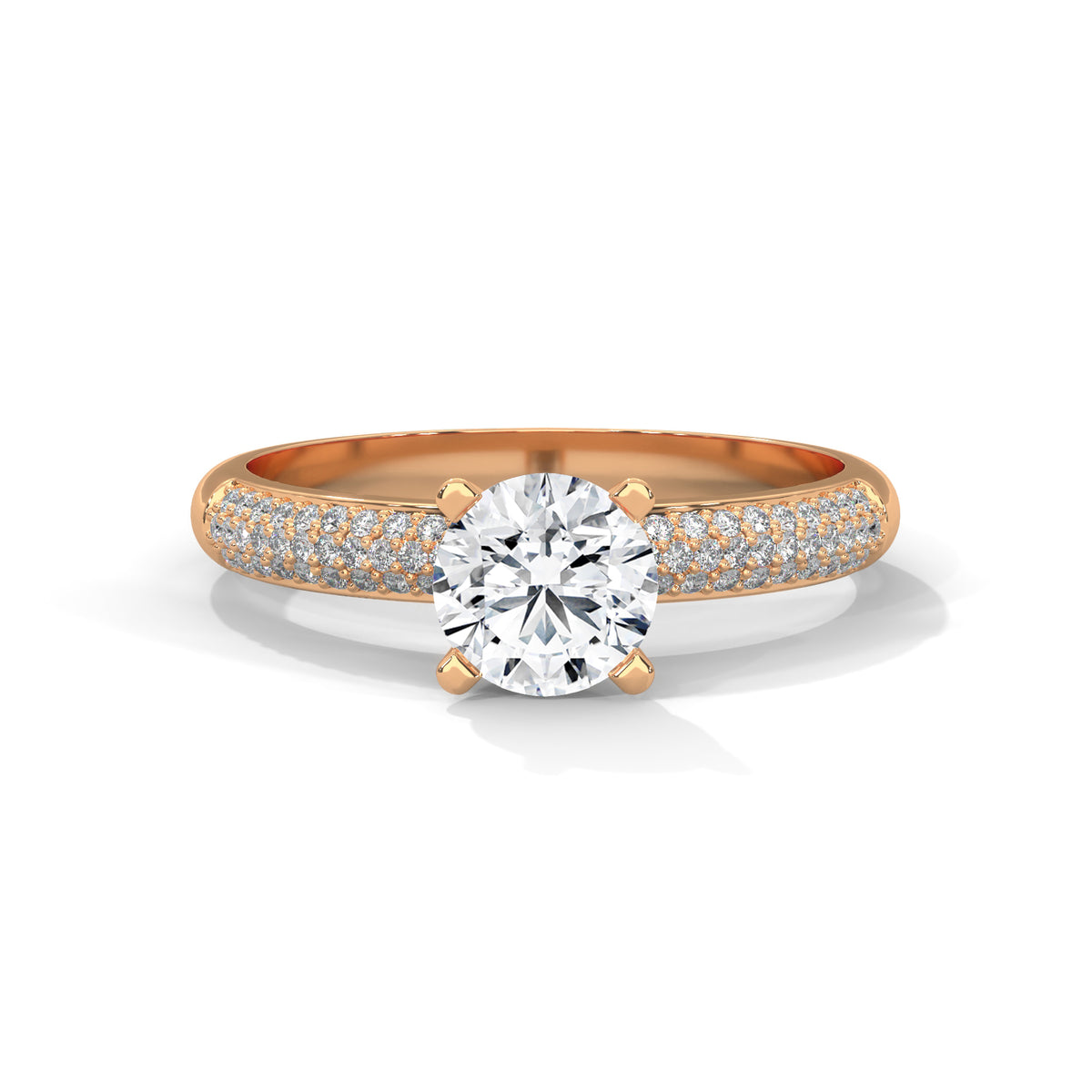 Crown Pavé Solitaire Ring