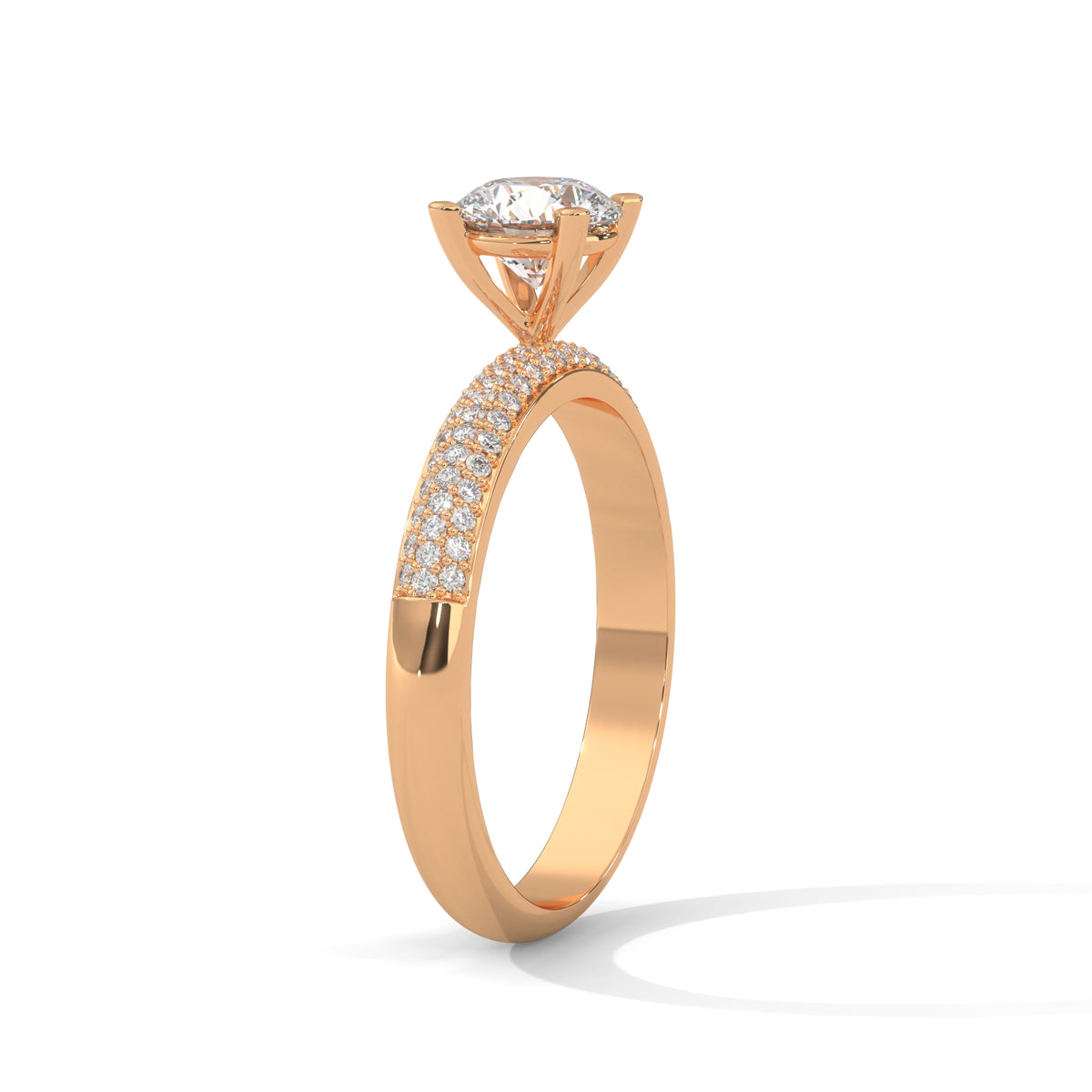 Crown Pavé Solitaire Ring